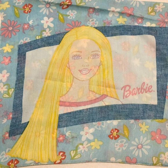 Vintage Barbie  Pillow Case Flowers Guitars Dan River Standard Pillowcase Flaws - Picture 4 of 16